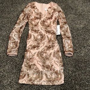 Gorgeous NEW Simply Rose Gold/Pink Champagne Sequin Dress w/tags